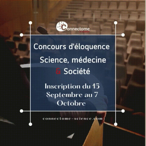Visuel inscriptions concours d'éloquence Science médecine et société Inscriptions jusqu'au 7 octobre, merci aux partenaires IHB et master conseil éditorial